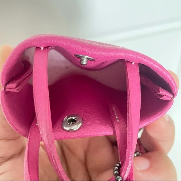 PINK CROCO EMBOSSED VINYL SHOULDER TOTE BAG HANDBAG - Picture 9 of 16